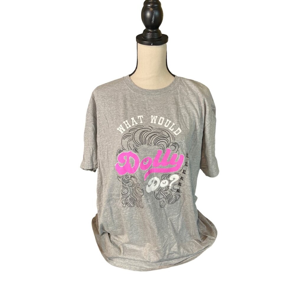 Gildan Womens TShirt XL Gray What Would Dolly Do? Novelty